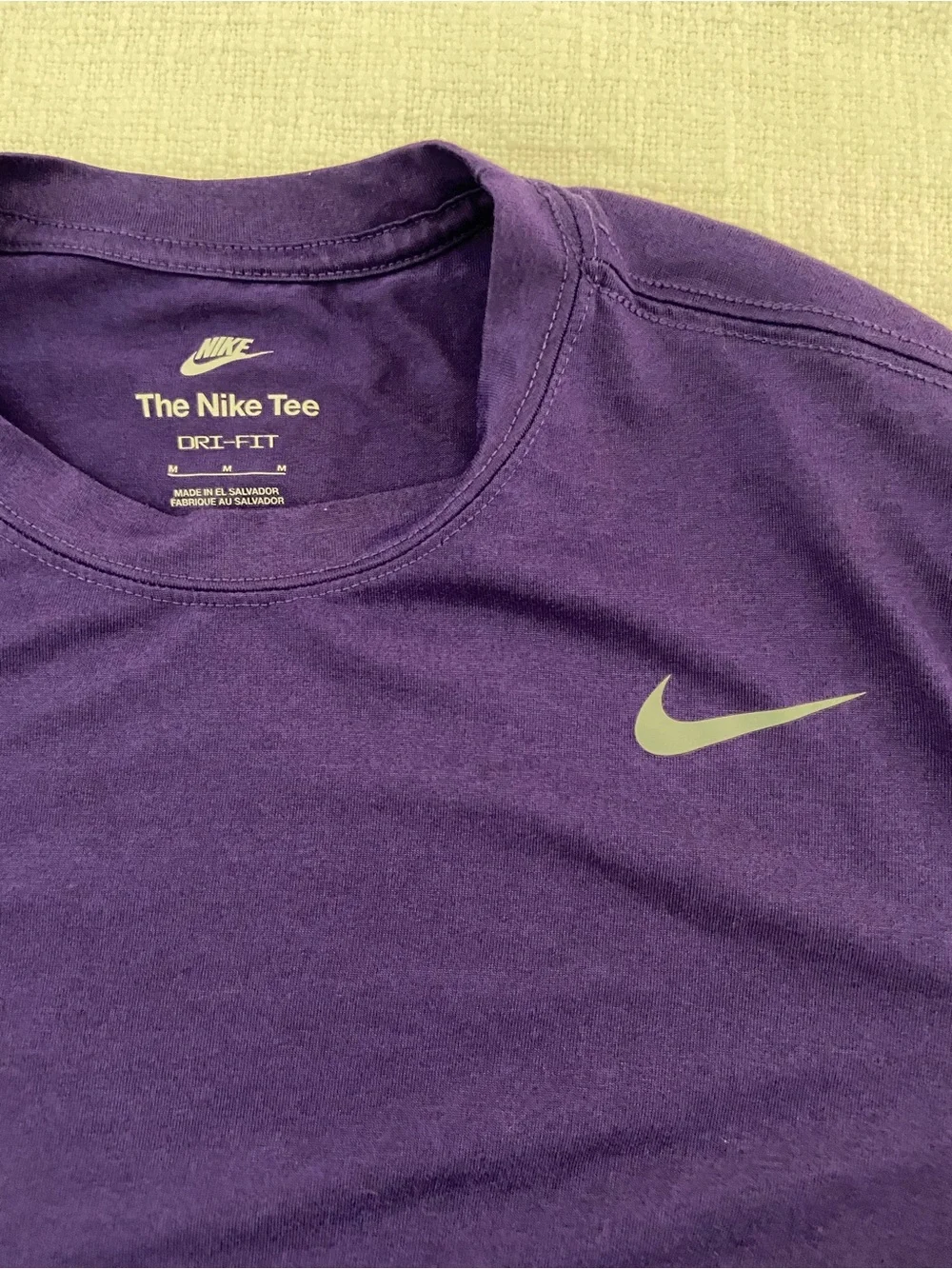 Nike Men's “The Nike Tee” Purple Dri-FIT Legend Long Sleeve Tee - Medium